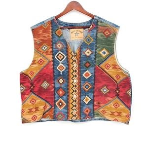 Vintage Multicolor Geometric Vest